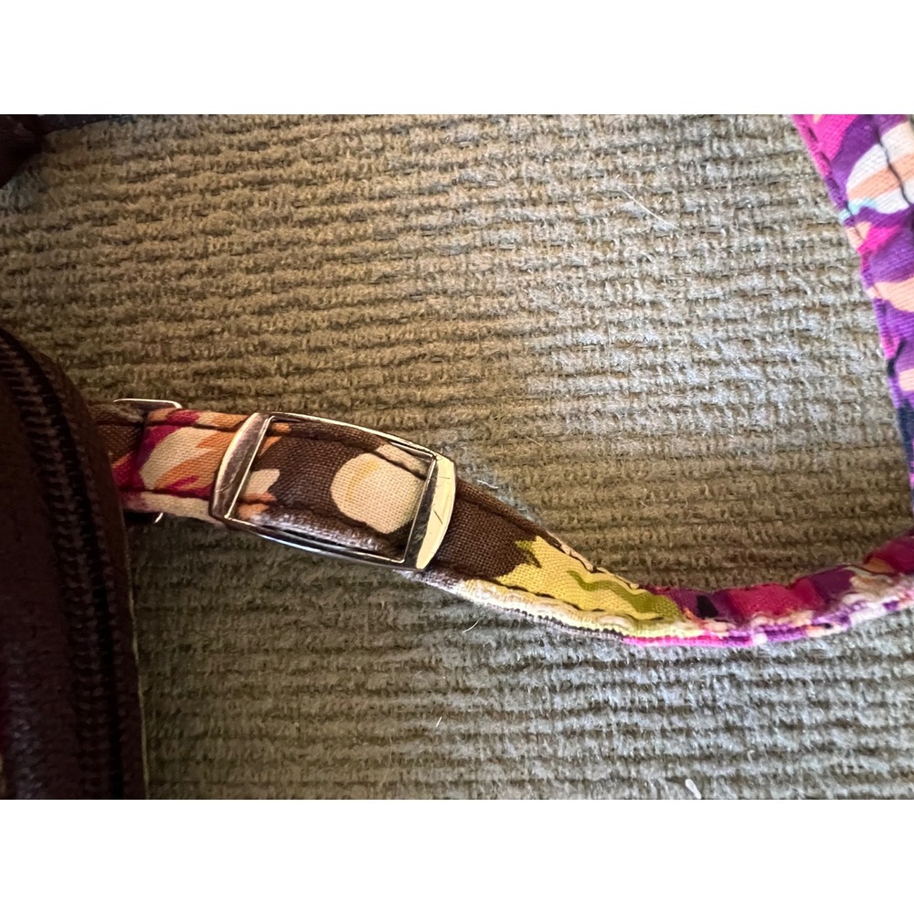 Vera Bradley Crossbody Bag Women One Size Brown Floral Quilted Cotton Boho Purse - Picture 10 of 11